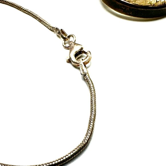 Golden Rutilated Quartz Artisan-Made Pendant on 30" Italian Sterling Snake Chain - Picture 12 of 13